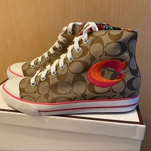 Brand New Coach High Top/Foldover Canvas Sneakers